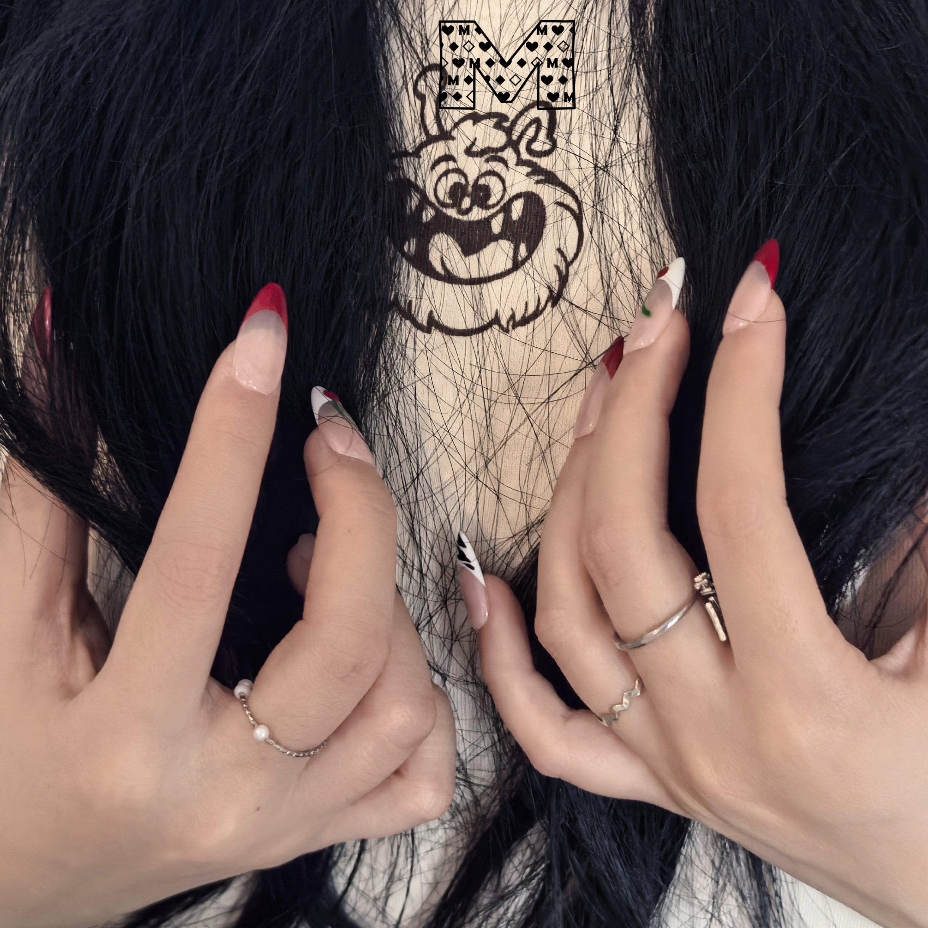 Nagelsticker mit Kirschmotiv