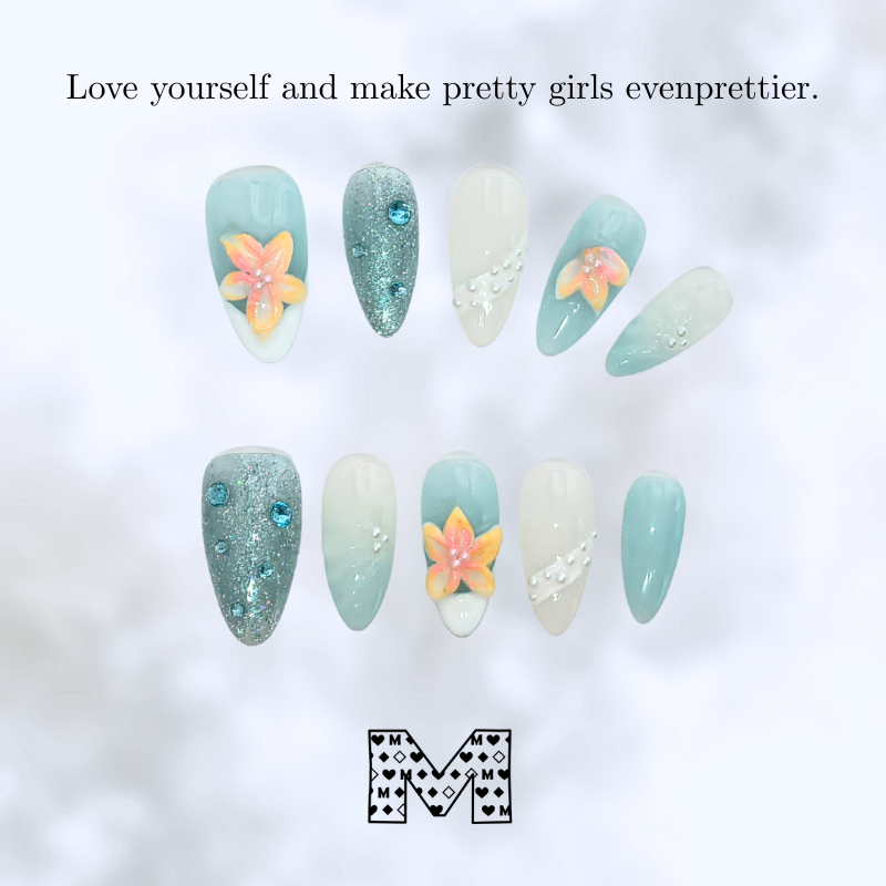 Frische Nagelaufkleber im Ozean-Stil