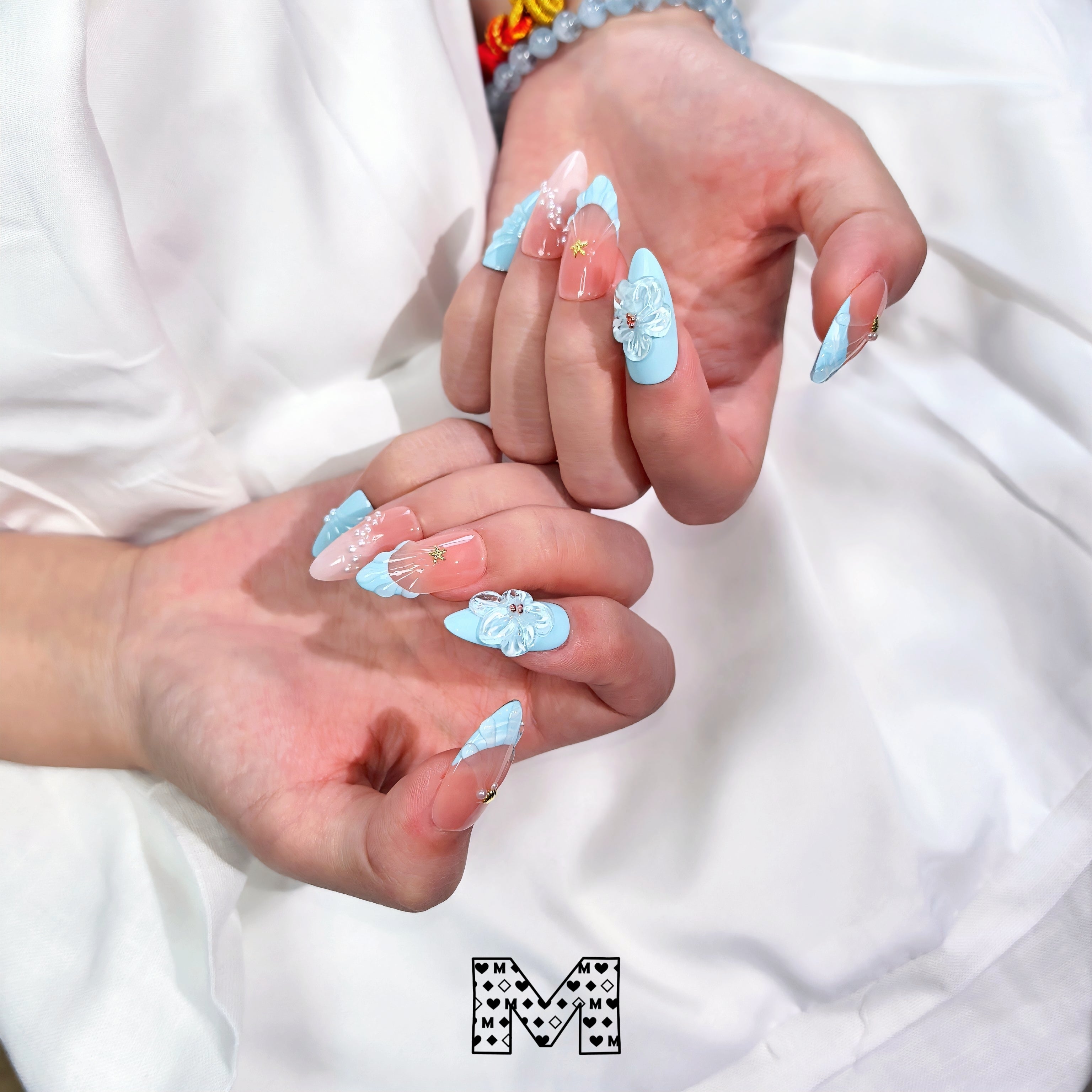 Frische Nagelaufkleber im Ozean-Stil