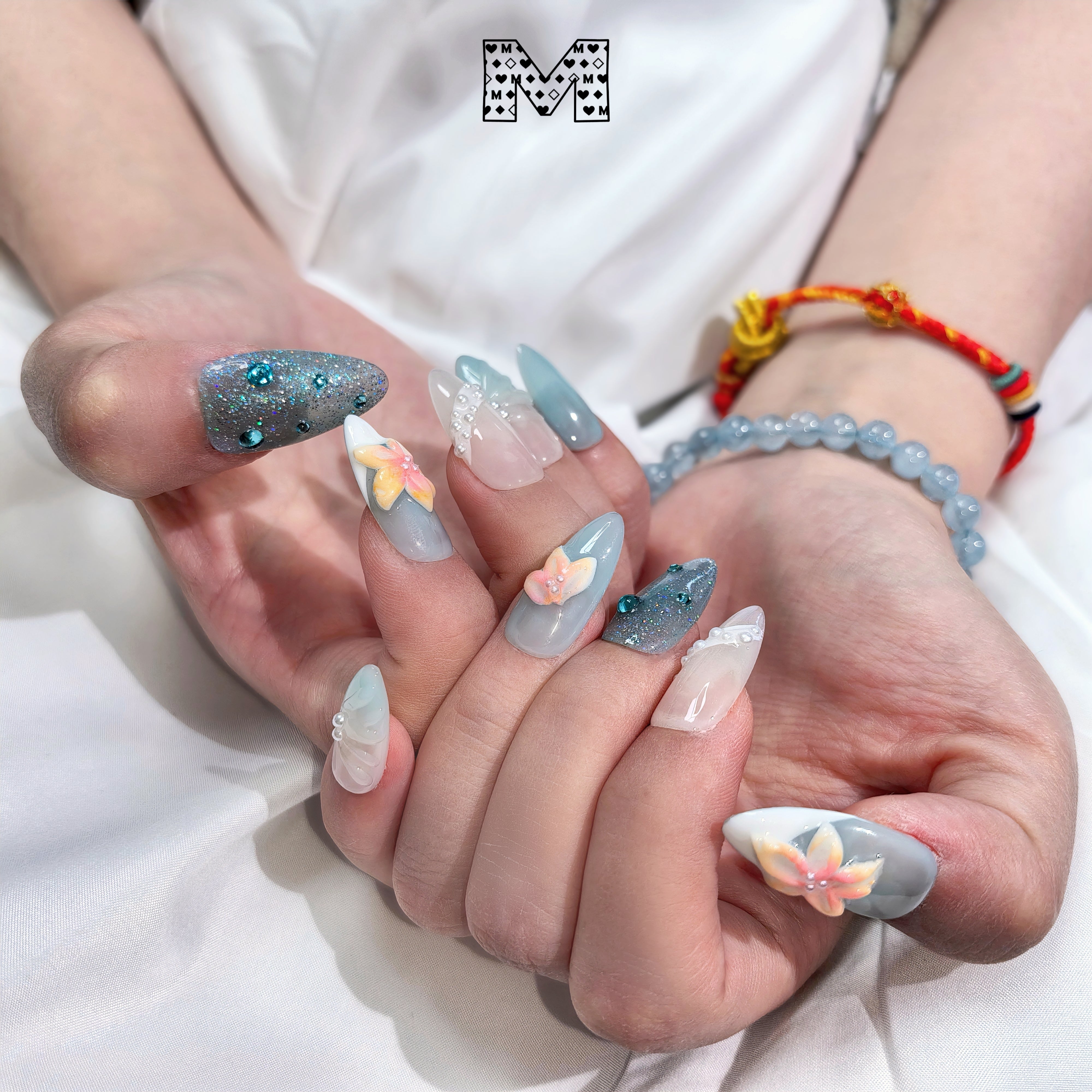 Frische Nagelaufkleber im Ozean-Stil 