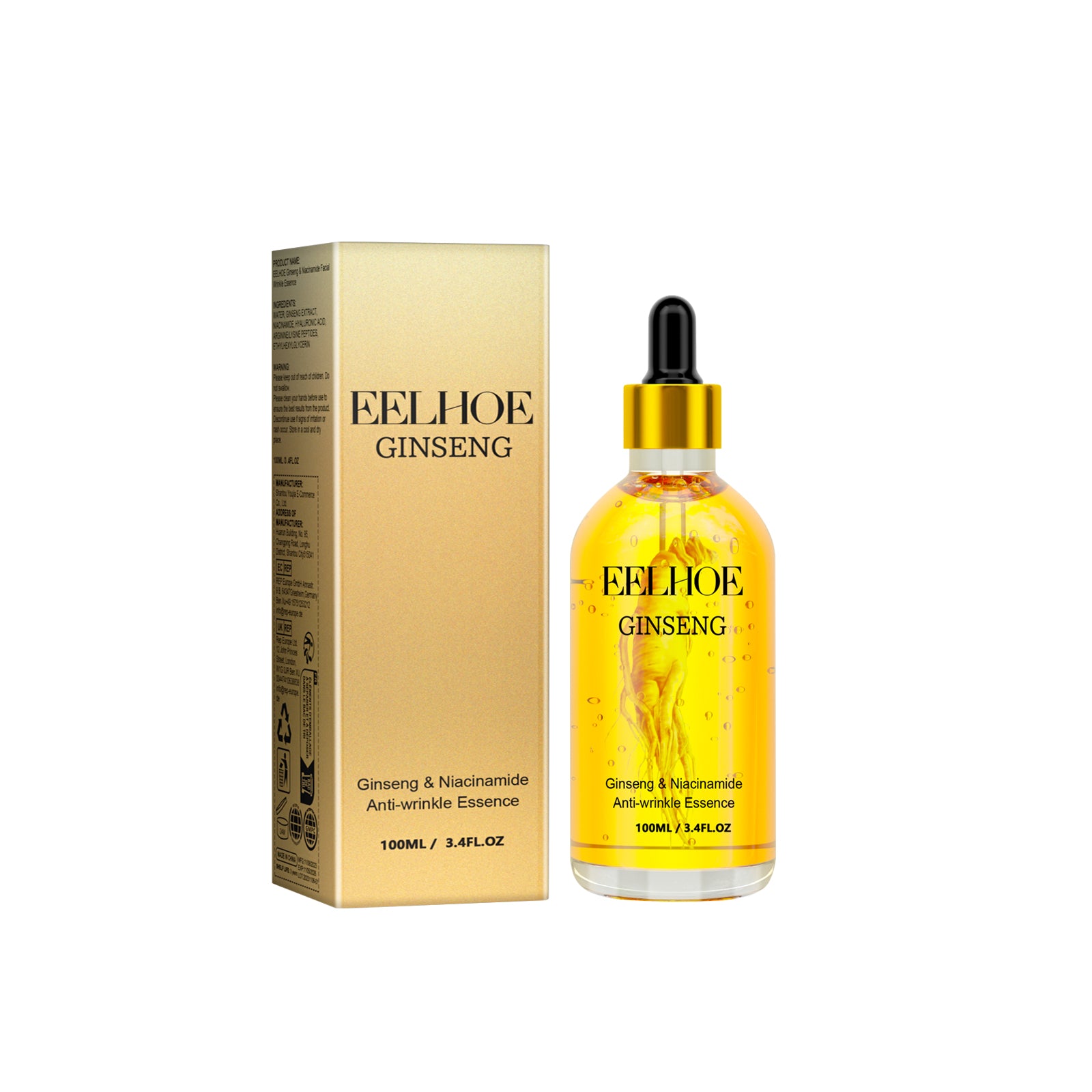 EELHOE 人参精华液 脸部肌肤滋润眼角细腻弹性嫩肤精华液